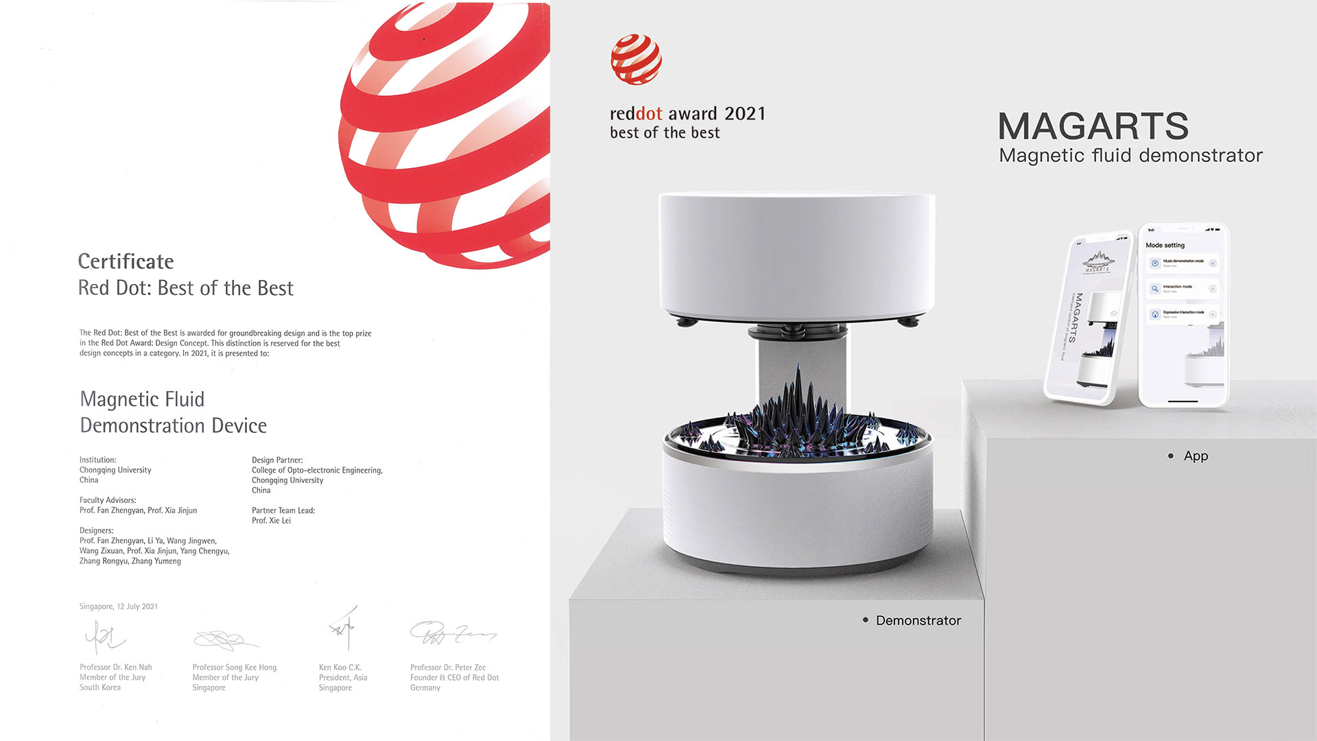 Magnetic fluid demonstration instrument cover